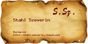 Stahl Szeverin névjegykártya